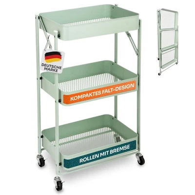 Rollwagen Servierwagen Küchenwagen Nischenwagen Covy klappbar Badregal Badwagen - Bild 1 von 4