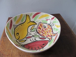 Vintage hand painted ceramic bowl or dish fish decoration  Made in England - Picture 1 of 10