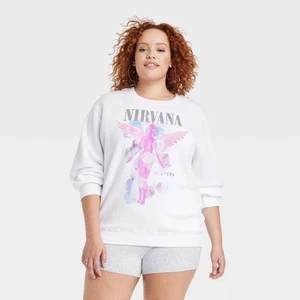 Nirvana Graphic Damen-Sweatshirt – weiß 3X - Bild 1 von 1