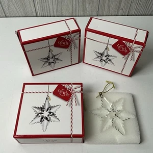 LOT OF THREE 2020 LENOX Ornament CRYSTAL OPTICAL SNOWFLAKE Christmas 4.25" - Picture 1 of 7