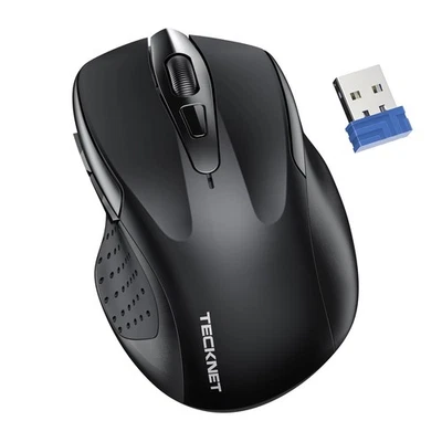 Mouse sem fio para laptop, clique silencioso silencioso, 6 ajustáveis 4000 DPI, azul - Imagem 1 de 4