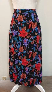 Vintage Sag Harbor Plus Size Skirt Floral Women's sz 2X Pleated Rayon - Picture 1 of 6