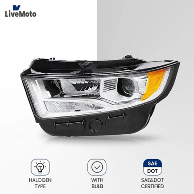 For 2015-2018 Ford Edge Halogen Chrome Headlight w/Bulbs Left Driver Side Foto 1 de 4