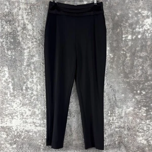 Calvin Klein Size 8 Minimalist Career Flat Front Pants Black Zip Stretch - Picture 1 of 11
