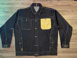 FUBU PLATINUM Black Patch Button Front FAT ALBERT Denim Jacket Sz 4X - Picture 1 of 7