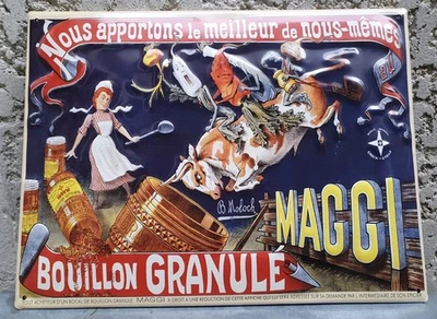  tôle MAGGI Bouillon Granulé  Repro Années 1990 No Kub/Oxo Bon Etat - Photo 1/4