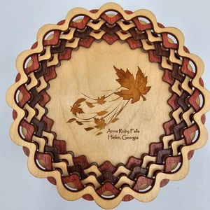Anna Ruby Falls Wood Basket Platter Tim Weberding Handmade USA Fall Decor - Picture 1 of 7
