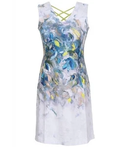 Simply Art Dolcezza ärmelloses Kleid großer Stretch abstrakter Druck Kunst zum Tragen - Bild 1 von 12