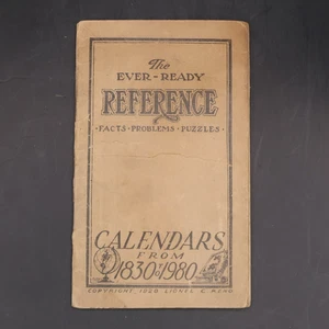 Ever-Ready Reference Book 1928 Vintage Facts Trivia Calendar - Picture 1 of 4