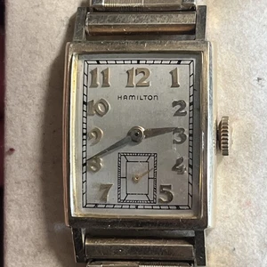 Herren Vintage Hamilton 770 10K Gold Tank Armbanduhr 22 Jewels - läuft super - Bild 1 von 8