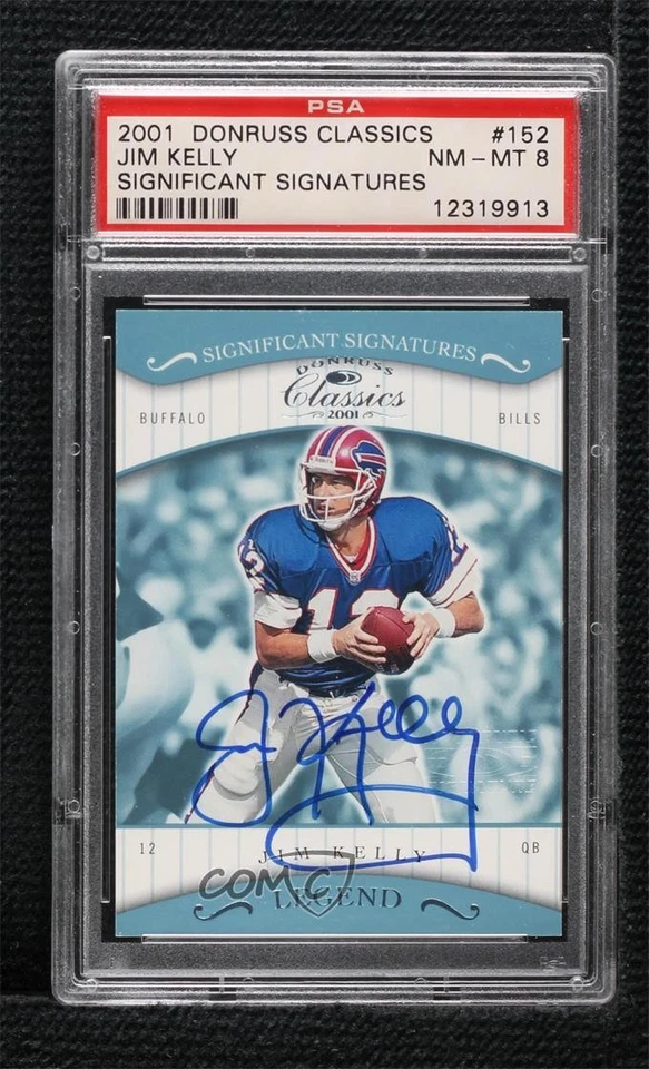 2001 Donruss Classics Legend Significant Signatures Jim Kelly PSA 8 Auto HOF - Image 1 of 2