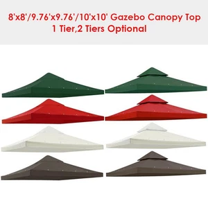 Gazebo Canopy Replacement Top Cover Outdoor Patio Sunshade Garden UV30 1/2 Tier - Picture 1 of 101