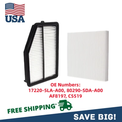 1 Set For Honda CRV 2015 2016 Car Premium Cabin&Engine Air Filter 17220-5LA-A00 - Image 1 of 4