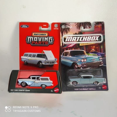 Matchbox 2025 Ford Country Sedan 1957+1958 Chevrolet Impala - Image 1 of 4