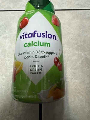 2 gomitas de calcio masticables Vitafusion para soporte de huesos y dientes 100 unidades Foto 1 de 4