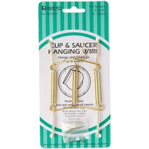 Bard's Gold Wall Mountable Tension Cup and Saucer Hanger, 8" H x 2.75" W x 1" D - Picture 1 of 1