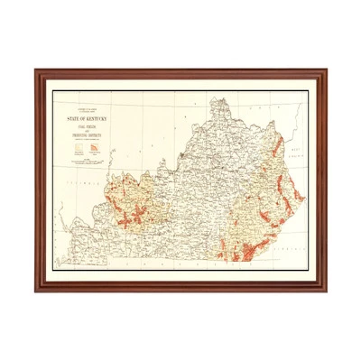 Old Map of Kentucky Coal Fields 1919 - Vintage Kentucky Coal - Image 1 of 4