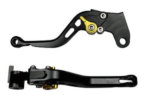 PALANCA DE FRENO DE EMBRAGUE DE MOTOCICLETA AERO CORTO ORO NEGRO para SUZUKI GSXR 750 2008 K8 - Imagen 1 de 7