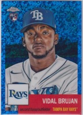 2022 Topps Chrome Platinum Vidal Brujan RC Blue Mini Diamond #176/199 Rays