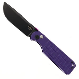 Cuchillo plegable Bestech Glok mango púrpura G10 14C28N borde liso negro SW BG55C - Imagen 1 de 6
