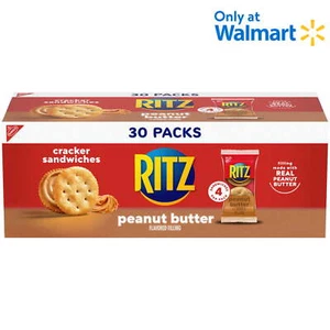 RITZ Peanut Butter Sandwich Crackers, 30 Snack Packs (4 Crackers Per Pack) - Picture 1 of 12