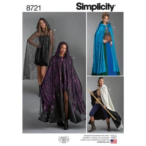 SIMPLICITY 8721 MISSES UMHANG KOSTÜME Nähmuster Grössen XS - XL LÄNGENOPTIONEN - Bild 1 von 8