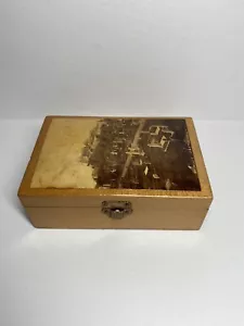 Antike Mauchline Ware Box, Samt gefüttert, Stirling Castle - Bild 1 von 9