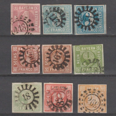 Germany Bayern Bavaria 1850 1 Kr- 18 Kr used - Image 1 of 2