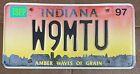 Indiana 1997 HAM RADIO License Plate # W9MTU