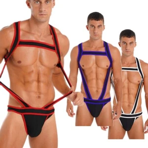 Herren Elastischer Body Brustgeschirr Bandage Dessous Jock Straps Bodysuit Jumpsuits - Bild 1 von 71