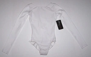 Theatricals Dancewear Leotard Bodysuit Long Sleeve V-Back TH5560 New Nwt Girl - Picture 1 of 9