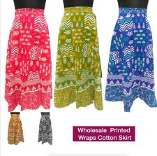 Mix Lot of Women's Printed Flared Wrap Around Cotton Designer Long Skirts!