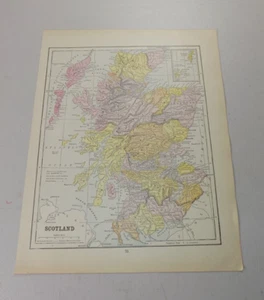 Mapa 1895, ESCOCIA, respaldado con SUECIA, NORUEGA - Imagen 1 de 2