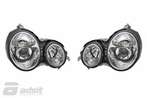 New Mercedes 1996-1999 Chrome Headlight Assembly Set OEM Depo *2108200061 - Picture 1 of 1