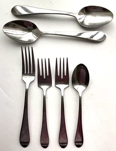 LIBBEY Stainless 2 Soup Spoon/1 Teaspoon/1 Dinner/2 Salad Fork Oval Smooth Korea - Picture 1 of 3