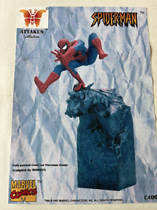 Attakus Spider-man on gargoyle statue MIB 1997 UNUSED Marvel C762 red