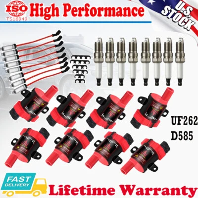 8x Bobina de encendido + Bujía + Juego de cables para Cadillac Escalade GMC Savana 1500 UF262 Foto 1 de 4