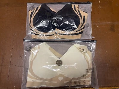 Two Grishay Fashion Bras Women's Plus Size 2XL Tan and Black Padded - Image 1 of 4