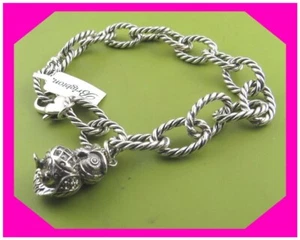 BRIGHTON NIGHT WATCH OWL Silver Crystal Charm BRACELET NWTag $64 40% - Picture 1 of 3