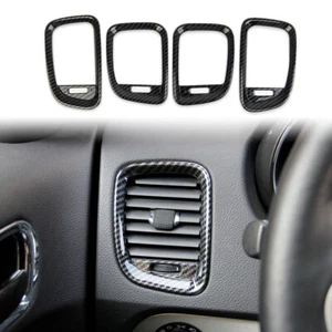 Cubierta de moldura de salida de ventilación de aire estilo tablero de instrumentos de fibra de carbono para Dodge Durango 2011+ - Imagen 1 de 6