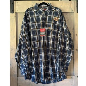 Wrangler RIGGS Workwear Long Sleeve Blue Plaid Work Shirt Men's Size 3XT NWT - Picture 1 of 6