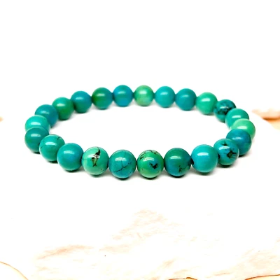Pulsera Turquesa Verde 8mm, Buena Suerte y Prosperidad Foto 1 de 4