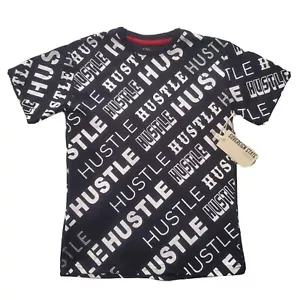 Hustle Short Sleeve T Shirt, Kids Size M, L, Black & White, Sovereign State, MP - Picture 1 of 4