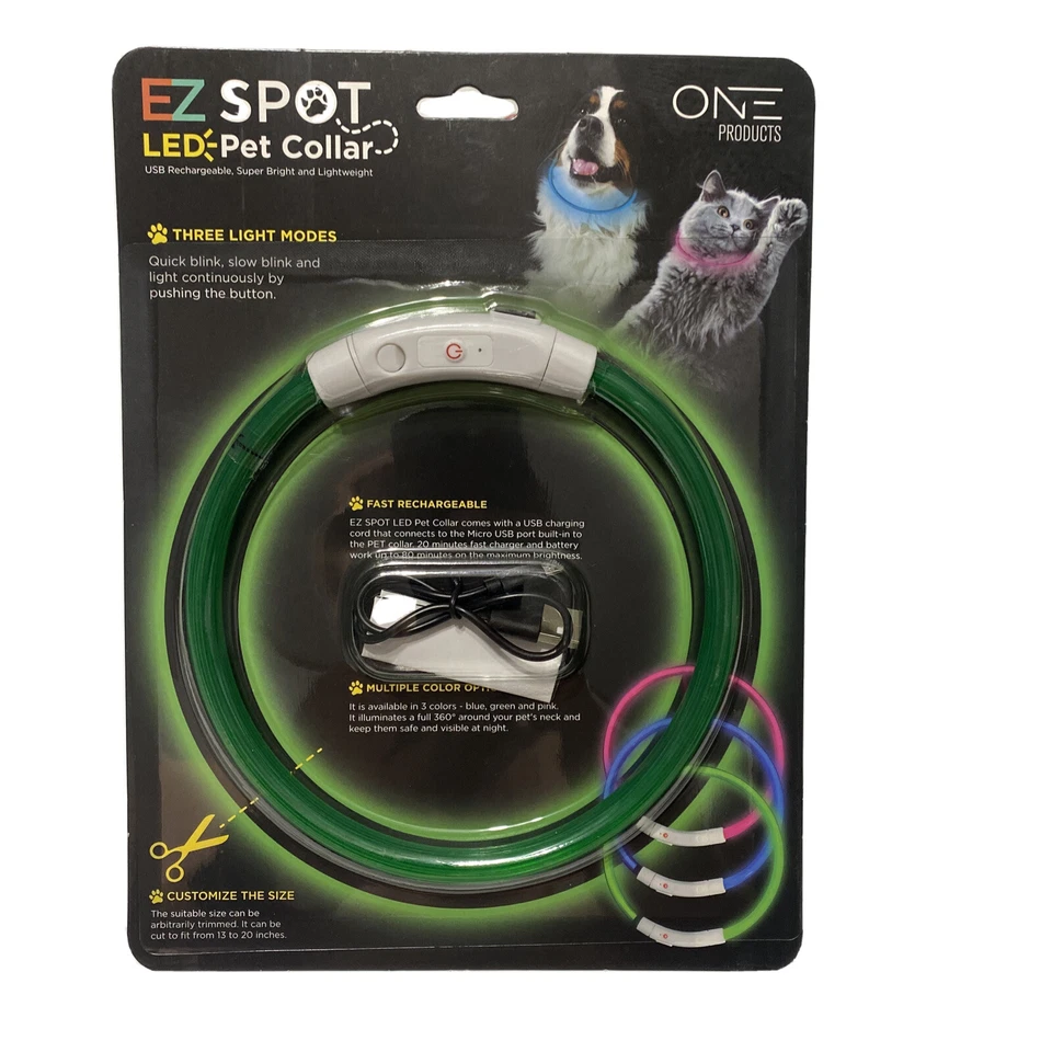 EZ Spot LED Pet Collar By One Products Coon Dog Pet Tracker Dog Light Night Hunt - Image 1 of 4