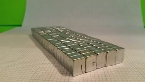 100 NEODYMIUM N52 block magnets. Super strong rare earth 1/2 × 3/8 × 1/4" - Picture 1 of 7