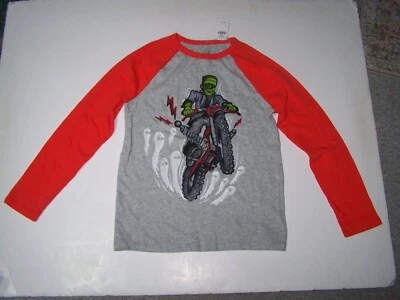 Camisa Gap Niño Niño Manga Larga Frankenstein en Dirt Bike Talla L (10) Nueva con Etiquetas Halloween Foto 1 de 2