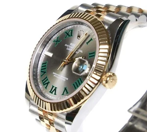 Rolex Datejust Wimbledon Dial 126333. 41mm 18k Yellow Gold+ Steel. 2022 Full Set - Picture 1 of 12