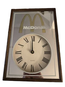 Orologio da parete a specchio vintage commerciale McDonalds Golden Arches proprietario negozio 1978 - Foto 1 di 5