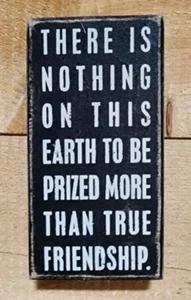 Small Wooden Friendship Box Sign 5.5" x 2.5" - Picture 1 of 1