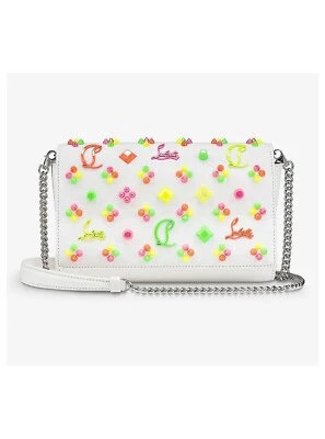NO CUSTOMS TAX CHRISTIAN LOUBOUTIN Paloma Kaleidoscopic white studs shoulder bag - Image 1 of 4